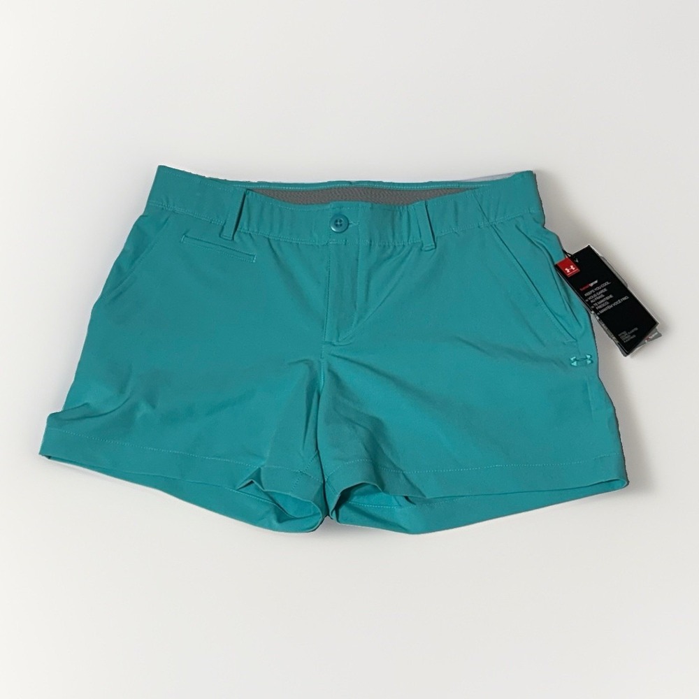 Under Armour HeatGear Performance Golf Shorts Teal– Women's Size 6 NWT